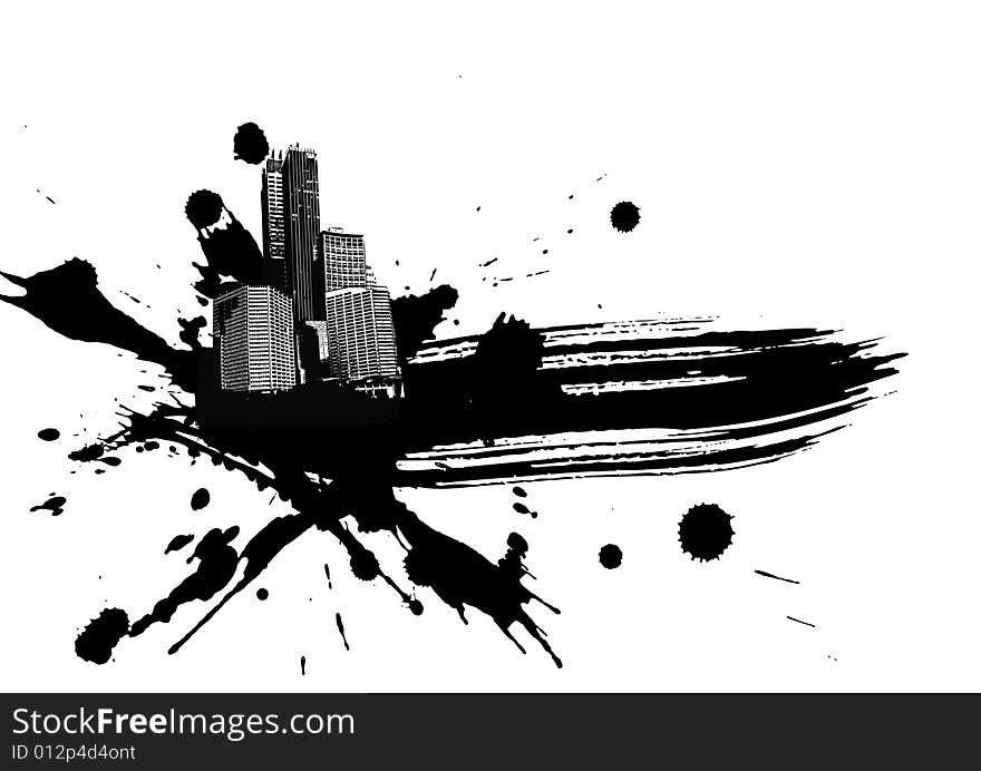 Abstract Illustration With City.