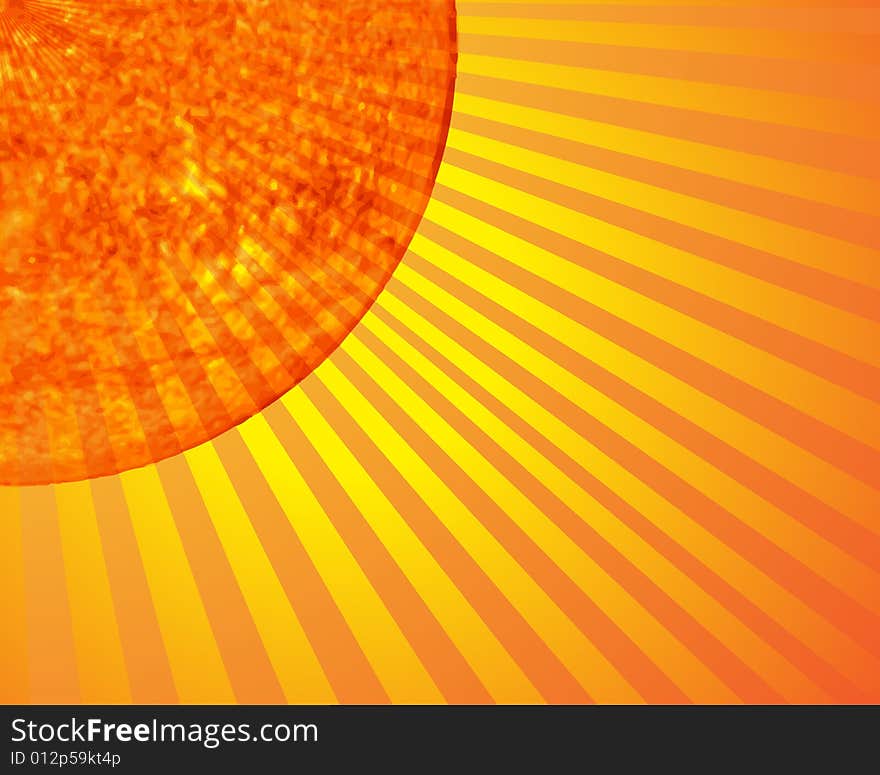 Abstract sun in orange and yellow. Abstract sun in orange and yellow.