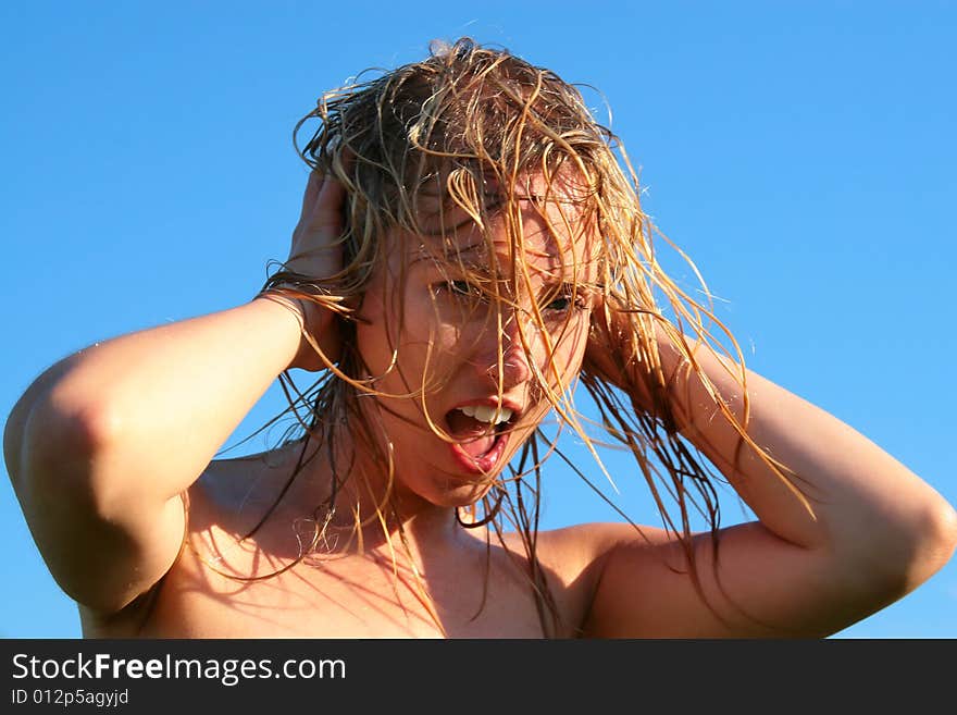 Photo of atractive woman on the beach. Photo of atractive woman on the beach