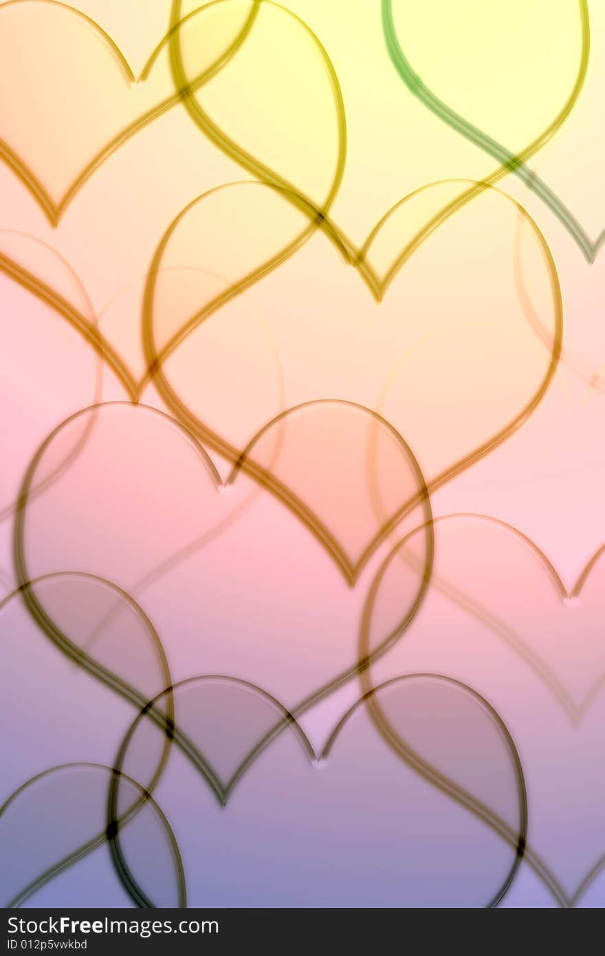 Transparent hearts on a pastel background. Transparent hearts on a pastel background