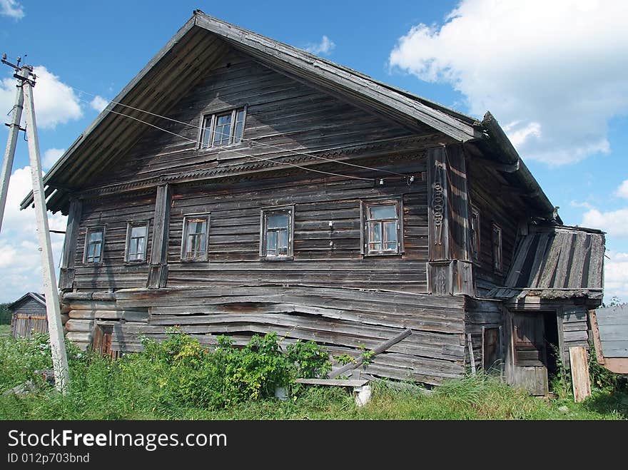 The russian village. summer sky and clouds. The russian village. summer sky and clouds.