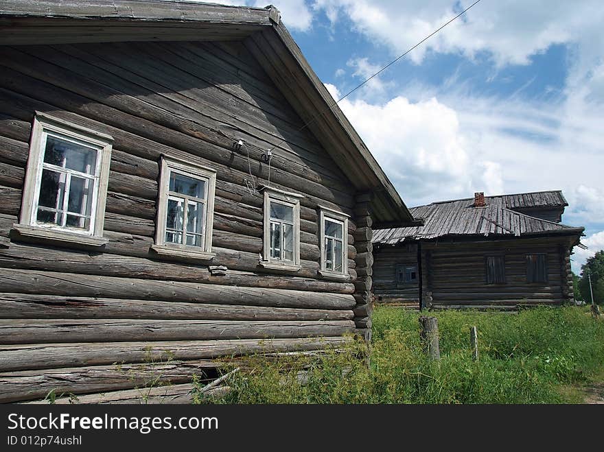 The russian village. summer sky and clouds. The russian village. summer sky and clouds.