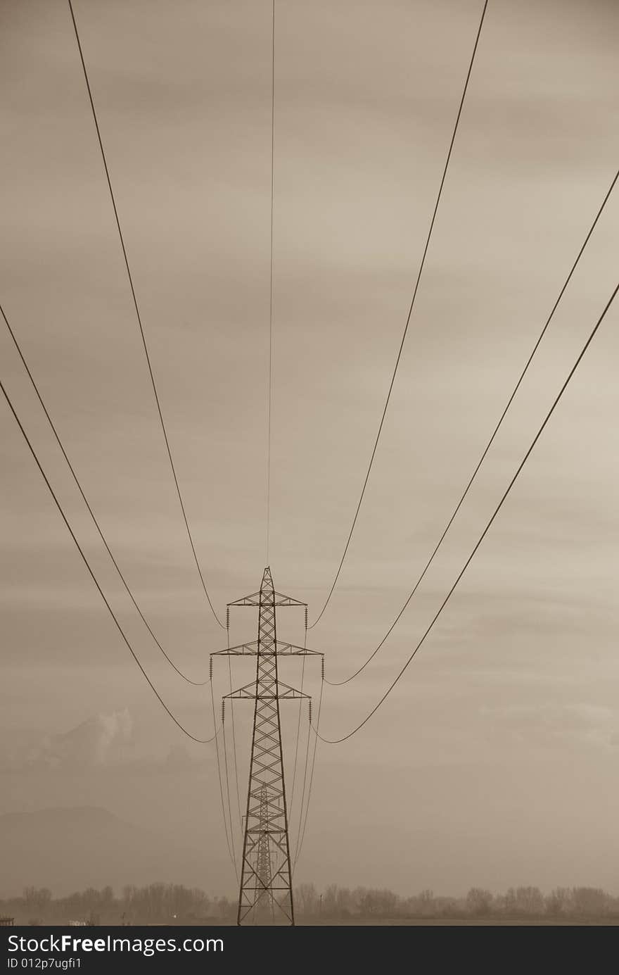 Old looking photo of electric company 
pillars. Old looking photo of electric company 
pillars