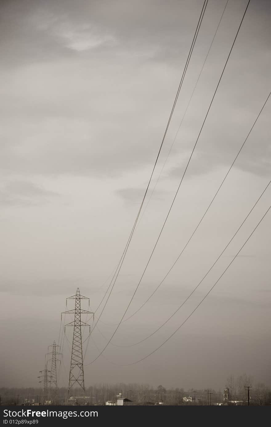 Old looking photo of electric company 
pillars. Old looking photo of electric company 
pillars