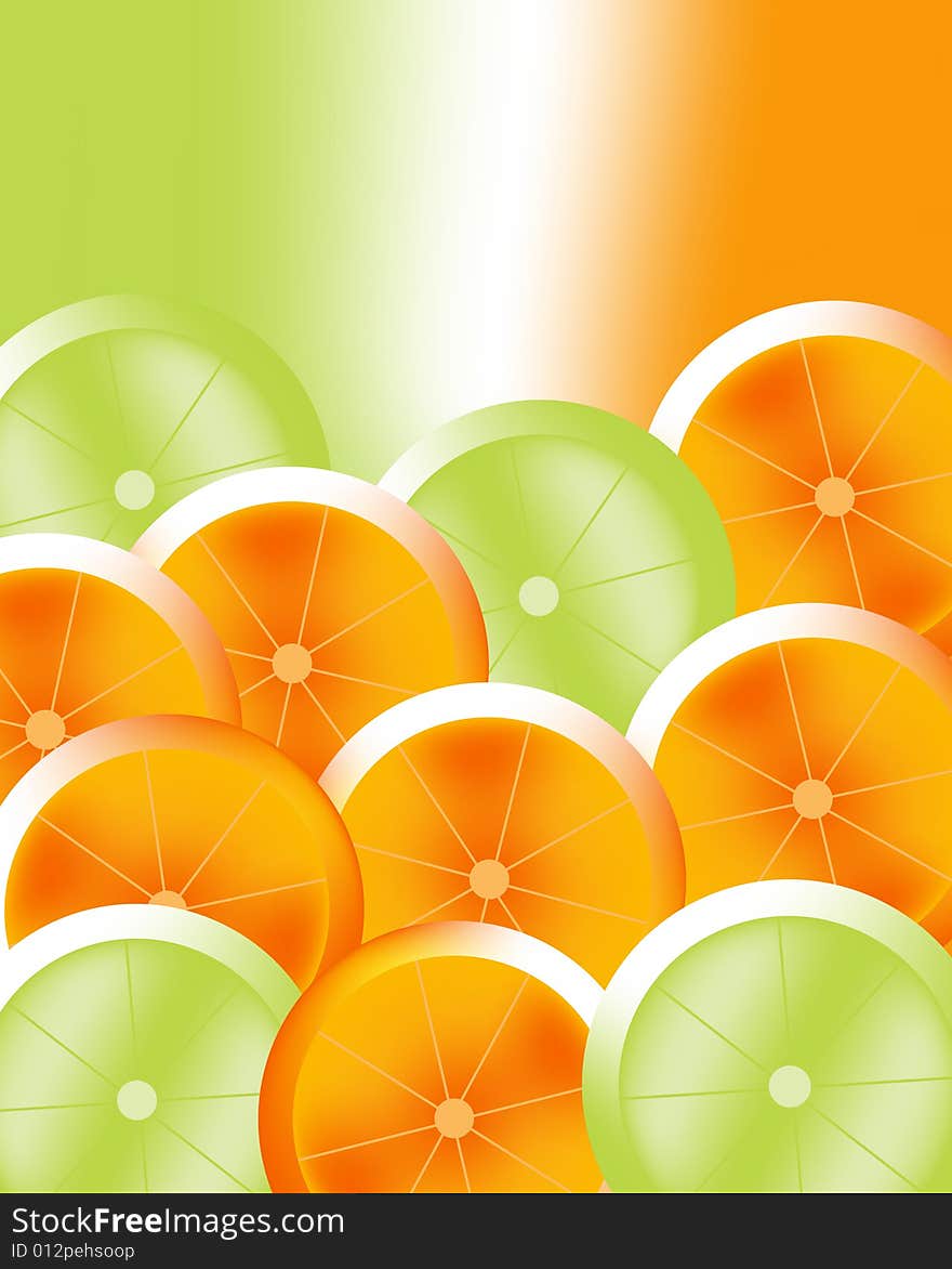 Art illustration for orange, mix with background. Art illustration for orange, mix with background