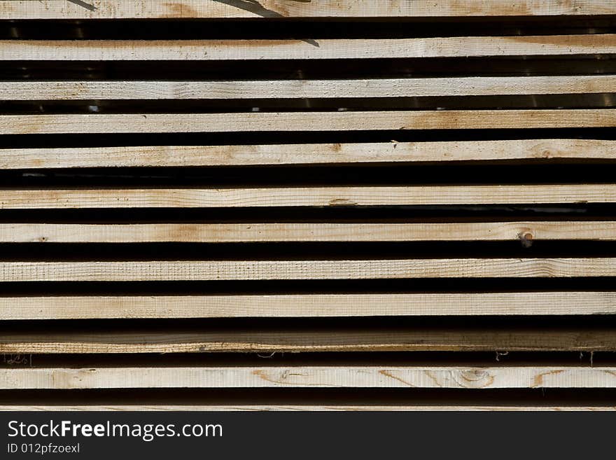 Stack of lumber for background