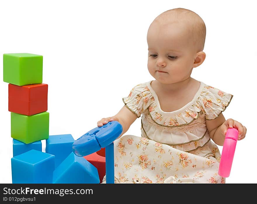 Little baby girl playing with her toys. Little baby girl playing with her toys