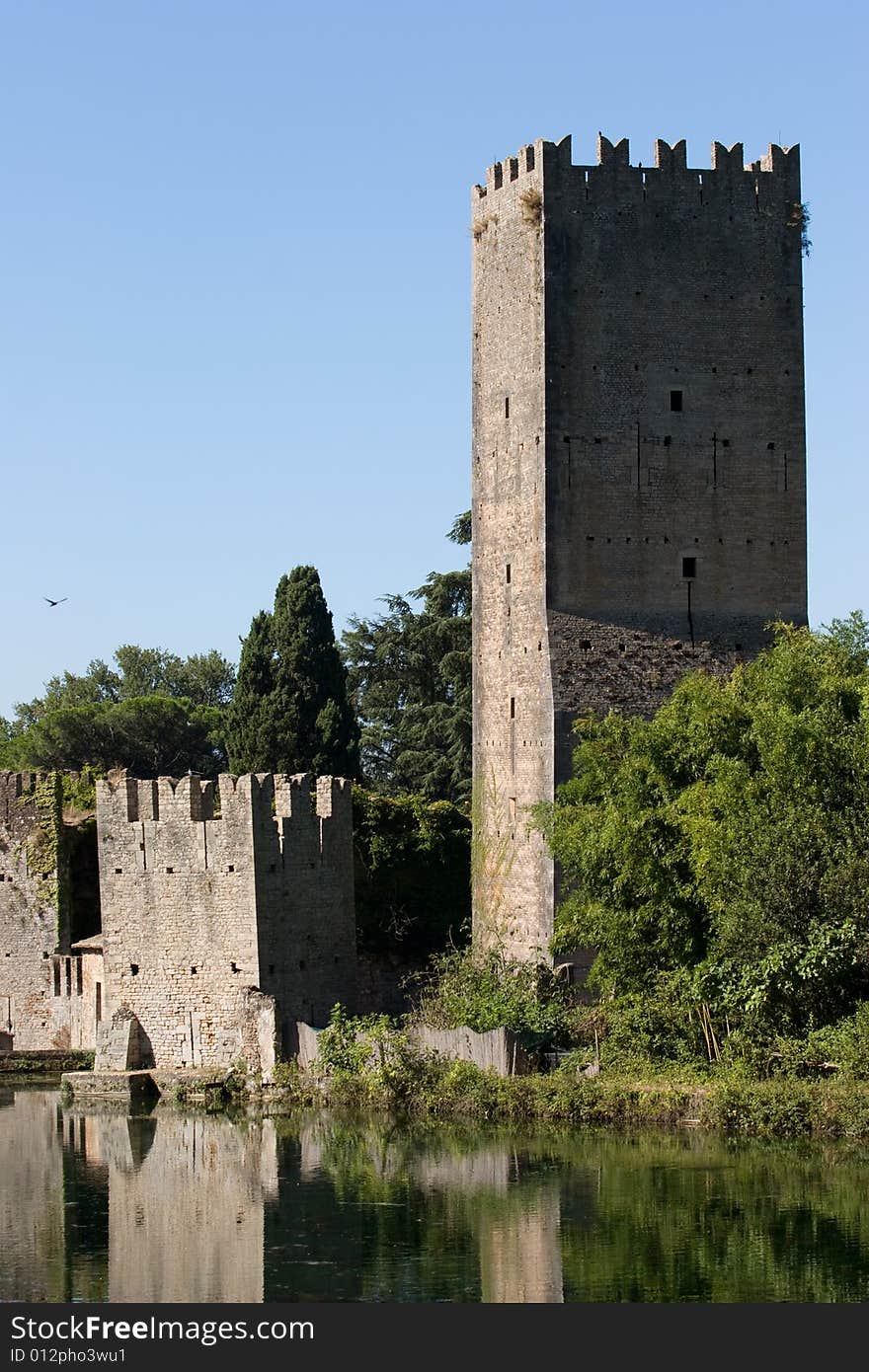 A view of the italian castle in ninfa whose owne is the royal crown of england. A view of the italian castle in ninfa whose owne is the royal crown of england