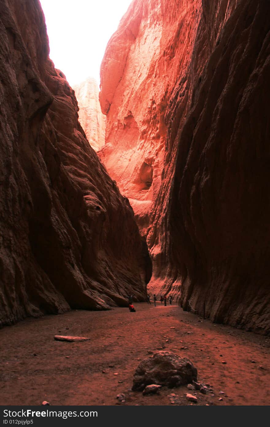 Sunset, a view of kuche red valley in xinjiang china. Sunset, a view of kuche red valley in xinjiang china