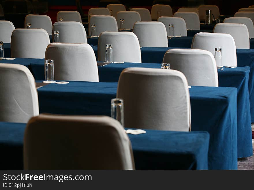 Conference room table and chairs