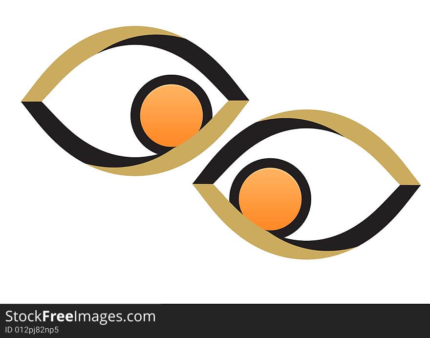 Illustration of golden eyes,