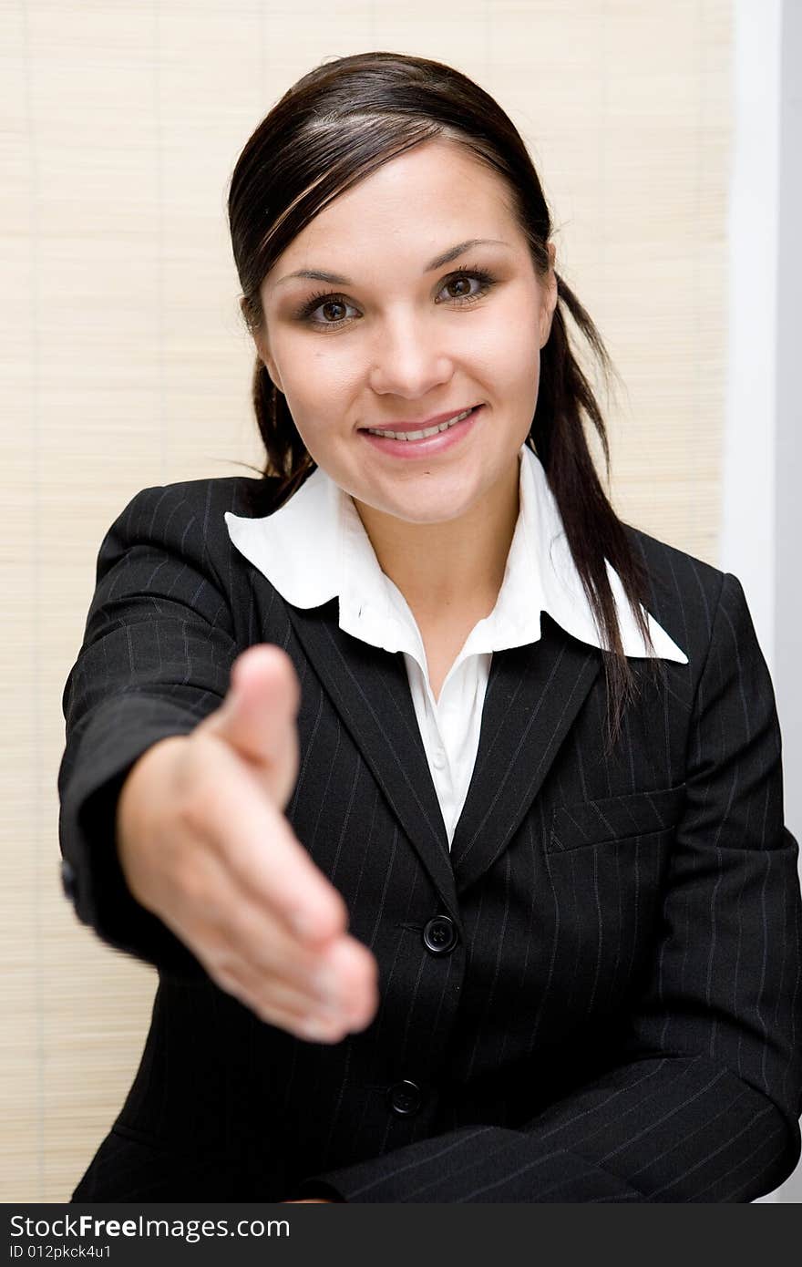 Portrait of attractive brunette  business woman. Portrait of attractive brunette  business woman