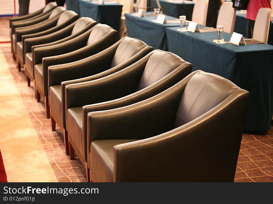 Image of empty luxury seats in conference. Image of empty luxury seats in conference