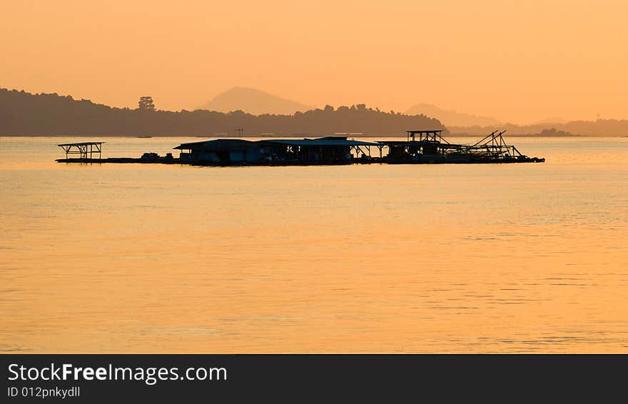 Fish Farm At Sea