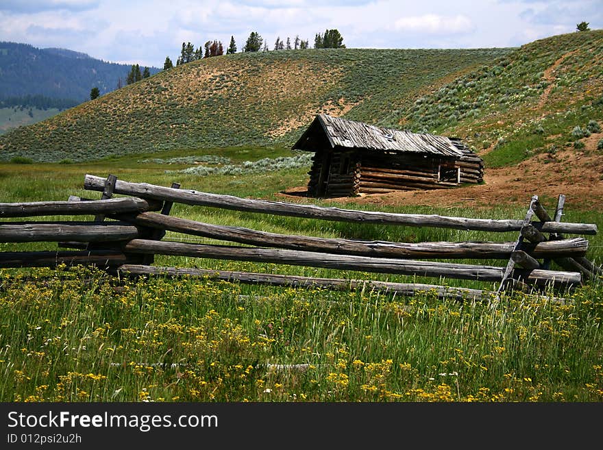 Old cabin on Stanley creek, Stanley Idaho. Old cabin on Stanley creek, Stanley Idaho