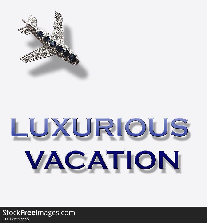 A Plane with luxurious text over white background. A Plane with luxurious text over white background