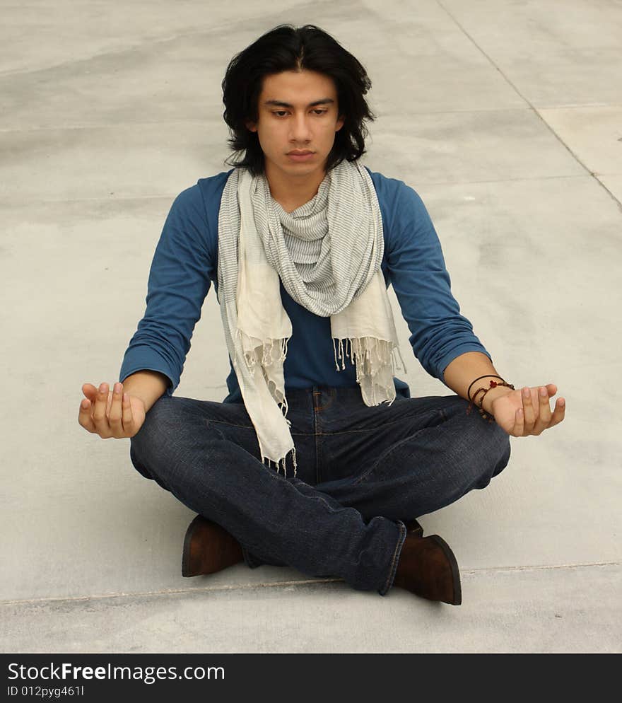 Young man Meditating