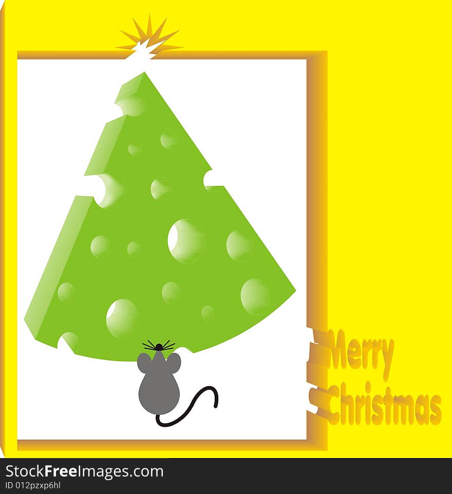 X-mass tree composed of a cheese. X-mass tree composed of a cheese