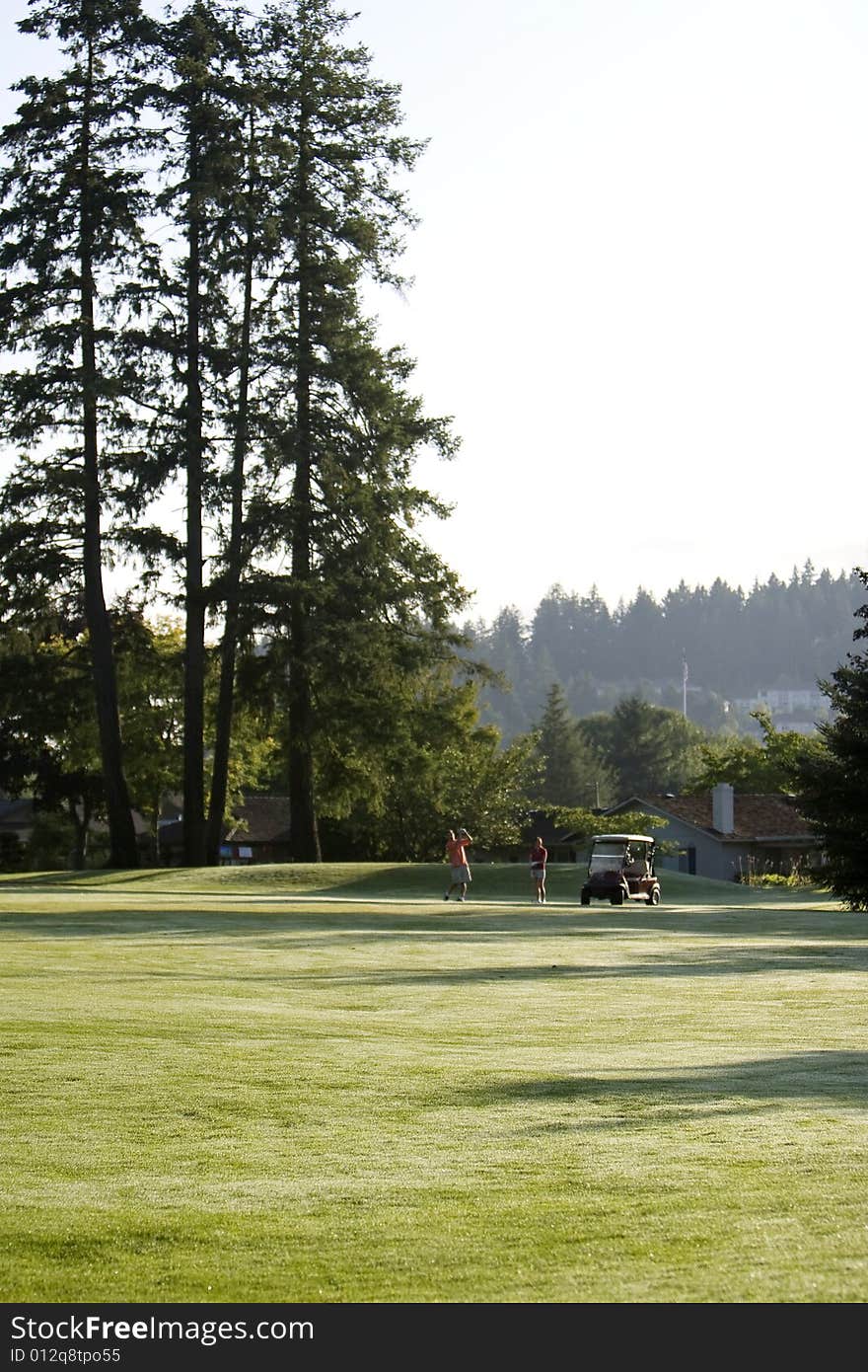 Couple Playing Golf - Vertical