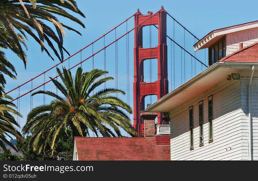 Fragment of Golden Gate bridge in San Francisco, USA. Fragment of Golden Gate bridge in San Francisco, USA.