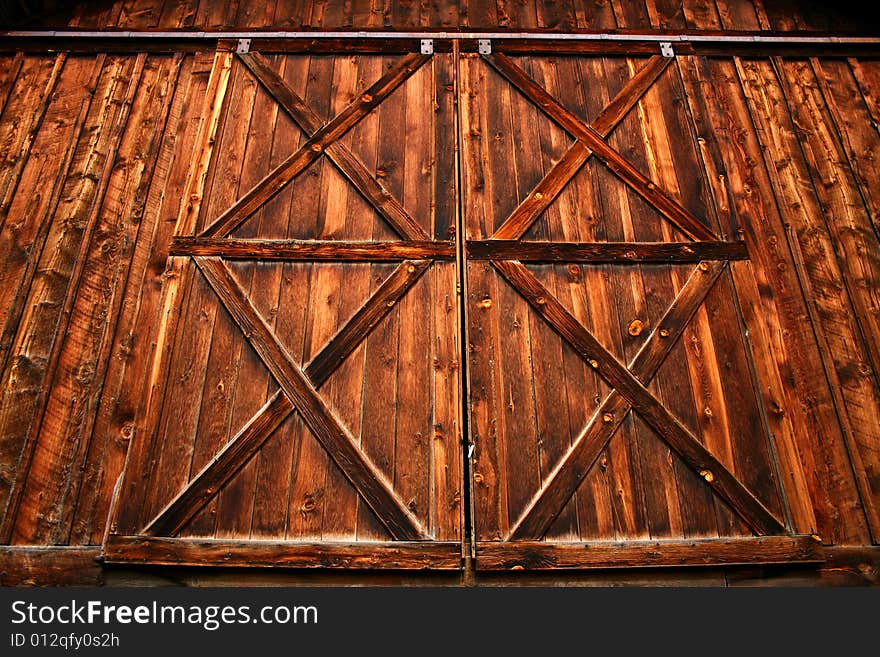 Set of old barn doors on old Idaho barn. Set of old barn doors on old Idaho barn