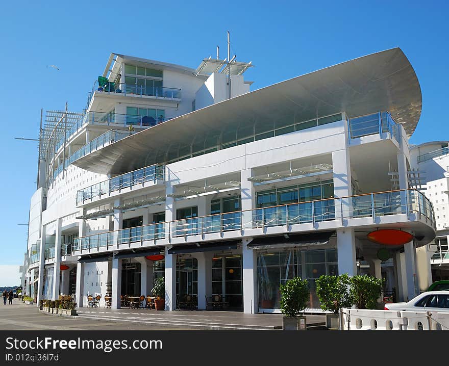 Modern building on a background of blue sky