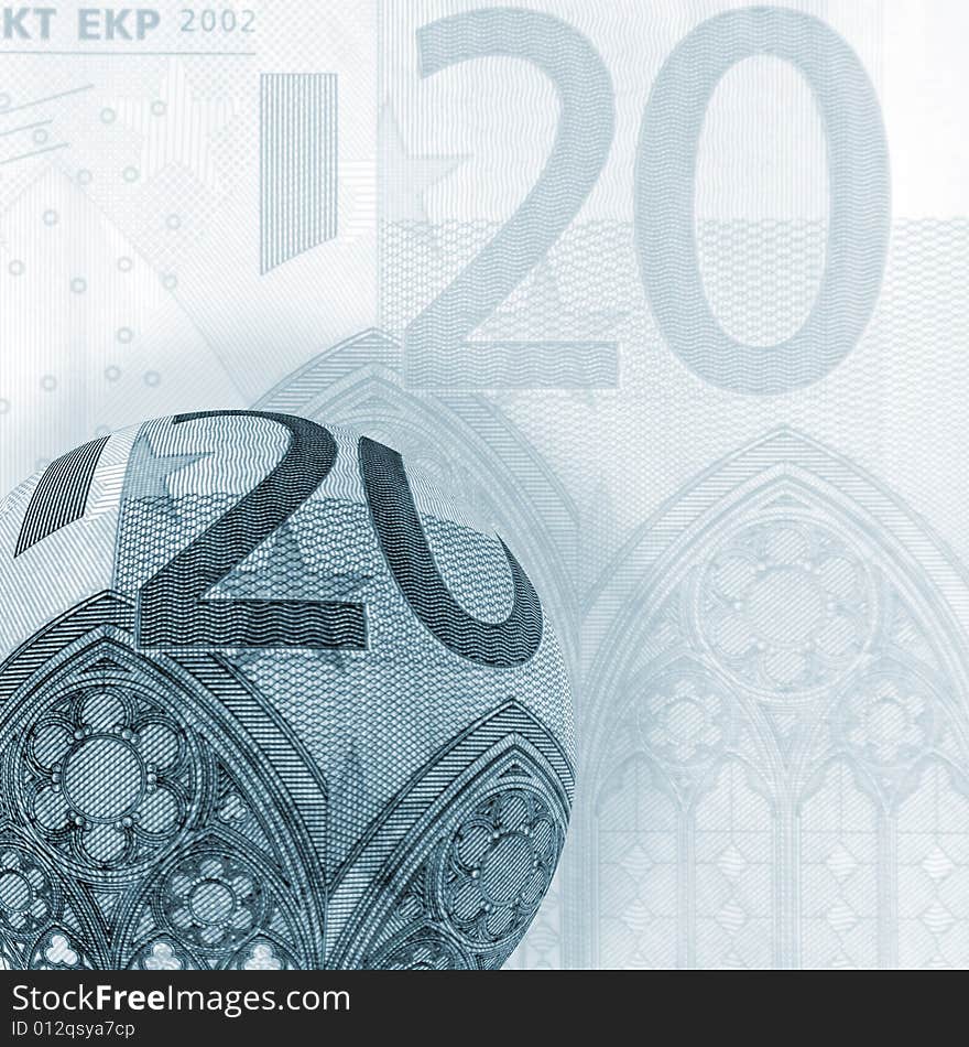 Close-up of distorted abstract of Euro Bank note. Close-up of distorted abstract of Euro Bank note