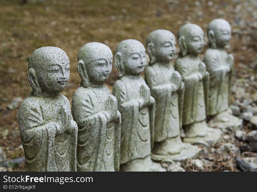 Statues of the holy field in japan. Statues of the holy field in japan