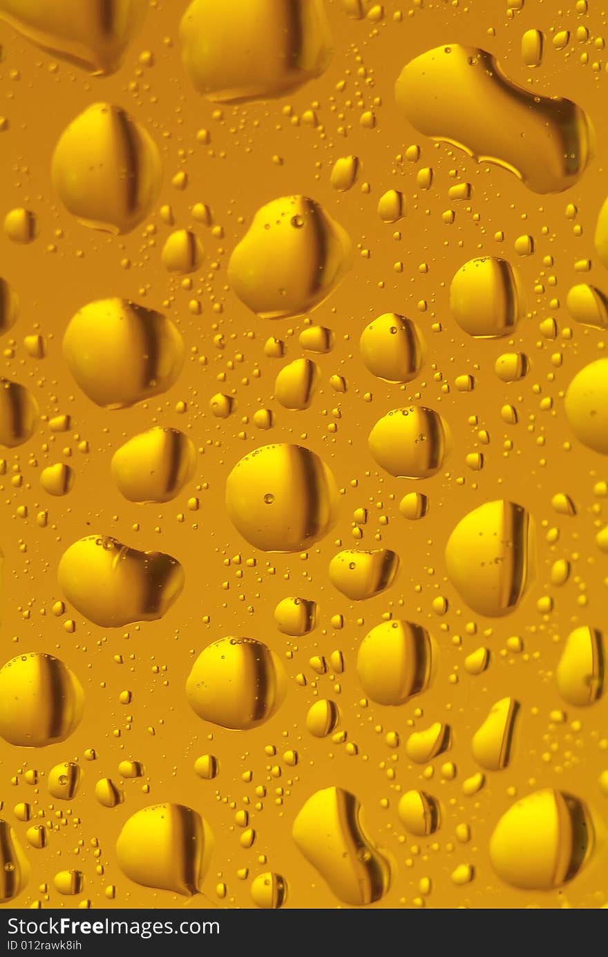 Water drops on a beer glass