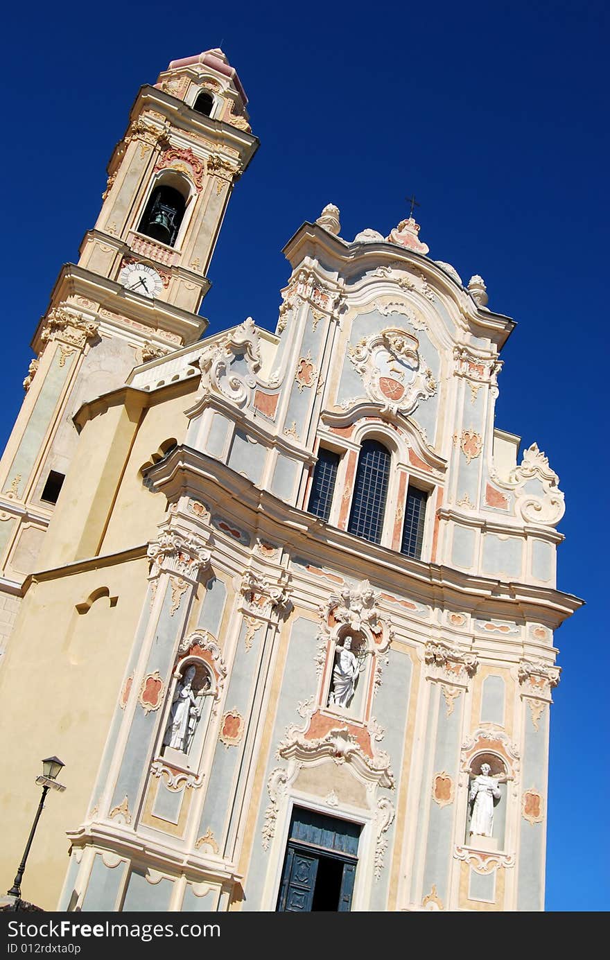 The Corallini's Cathedral in Cervo, medioeval village in Liguria, Italy.