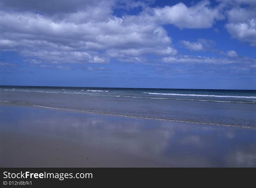 Reflection on the beach