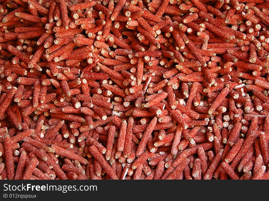 Red Corn leftovers on pile. Red Corn leftovers on pile.