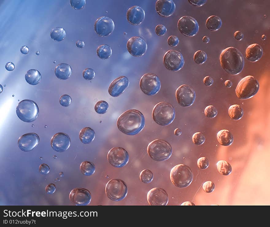 Drops of water on glass