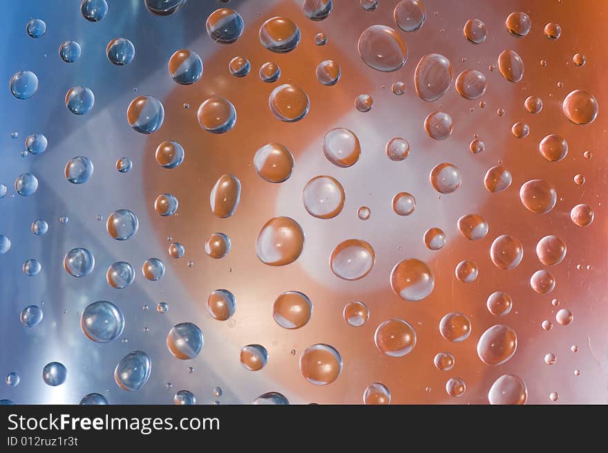 Drops of water on glass