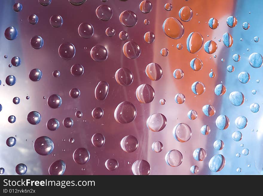 Drops of water on glass