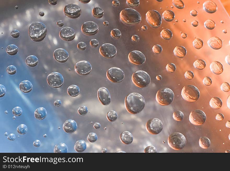 Drops of water on glass