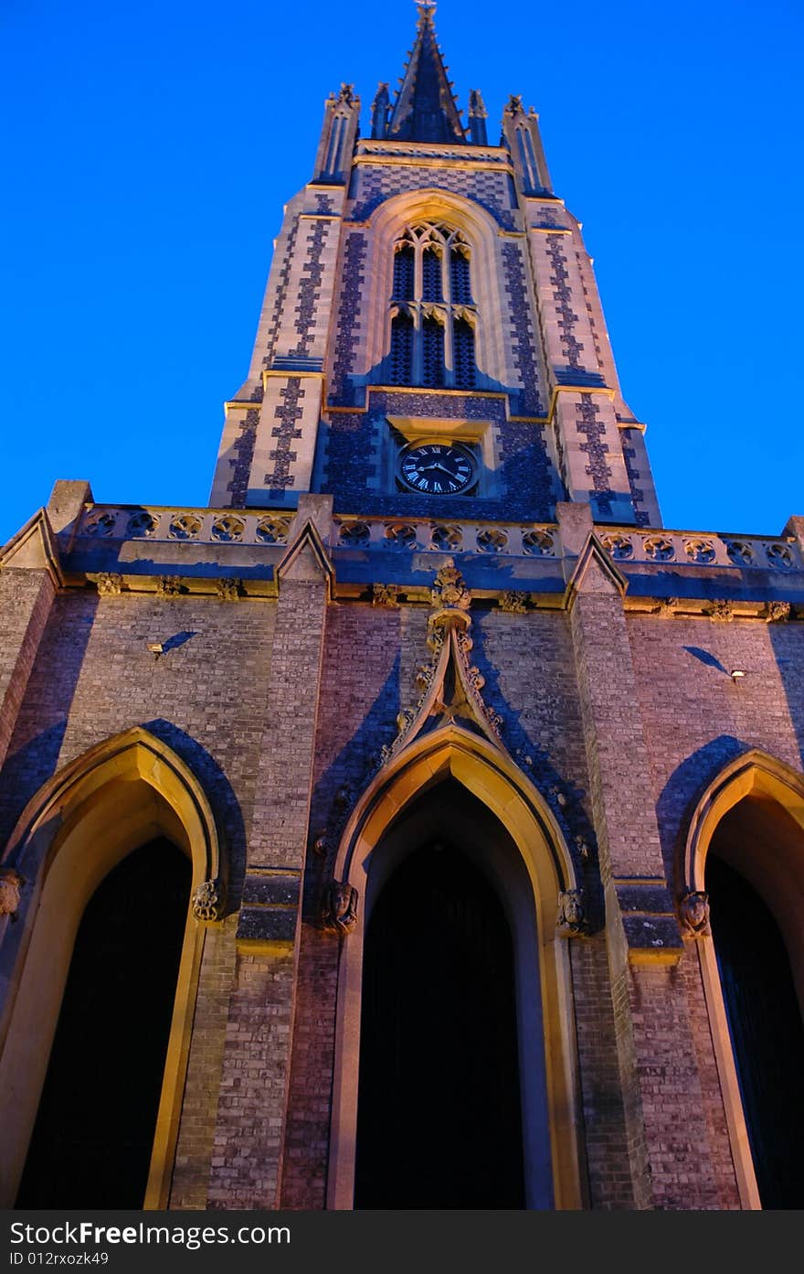 Unusual view of All Saints church. Unusual view of All Saints church