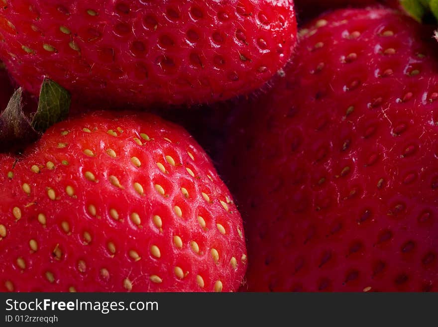 Strawberries in a macro close up image. Strawberries in a macro close up image.