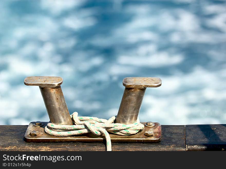 A cleat is a fitting on ships, boats and docks to which ropes are tied. A cleat is a fitting on ships, boats and docks to which ropes are tied.