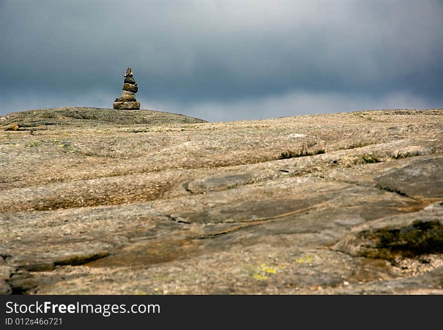 A pyramid made by an unknown stranger high in the Norway mountains. A pyramid made by an unknown stranger high in the Norway mountains.