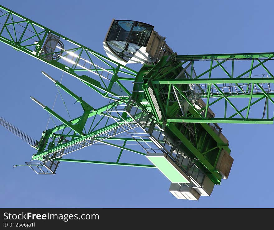 Detail of rotating section of crane. Detail of rotating section of crane