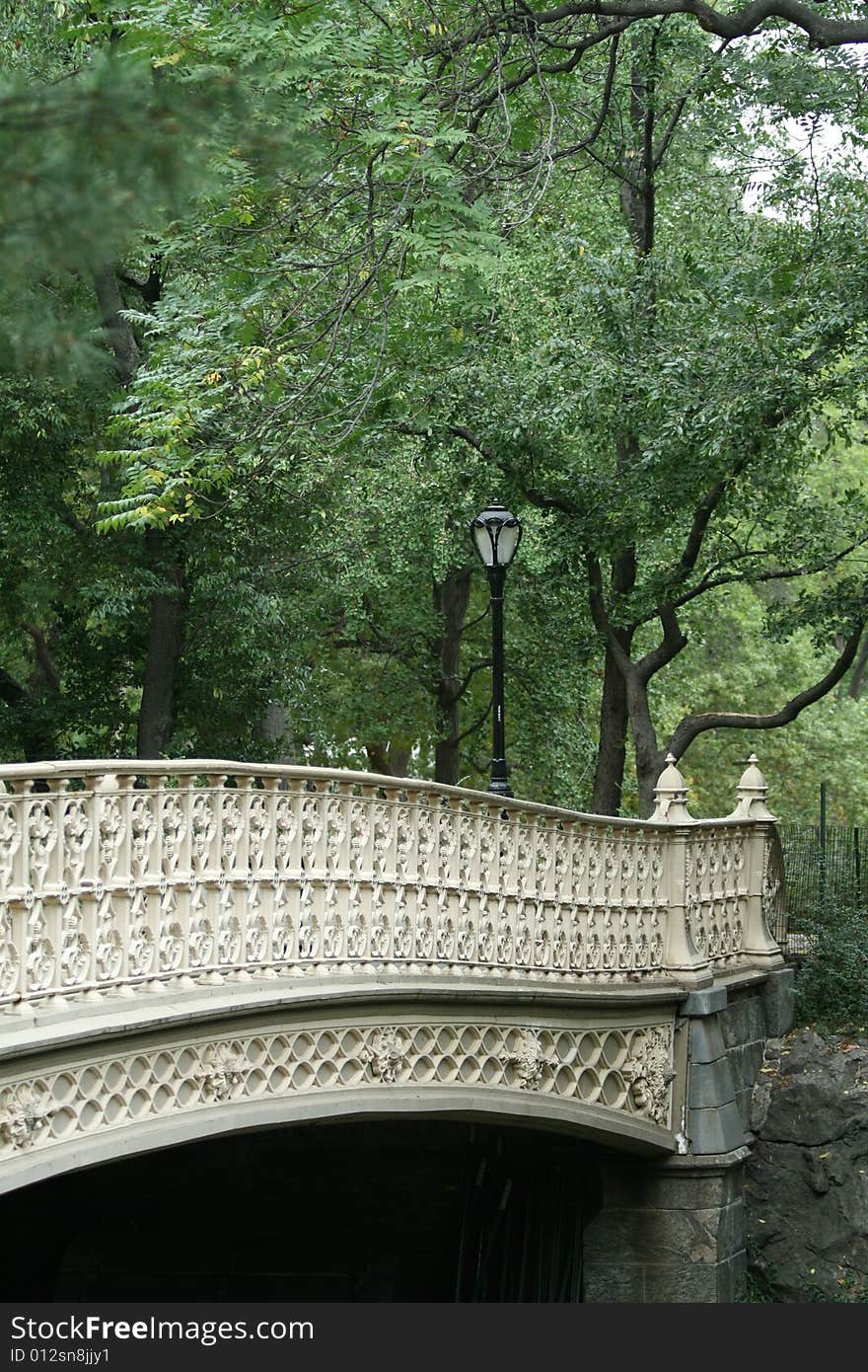 Central Park Bridge on an overcast day