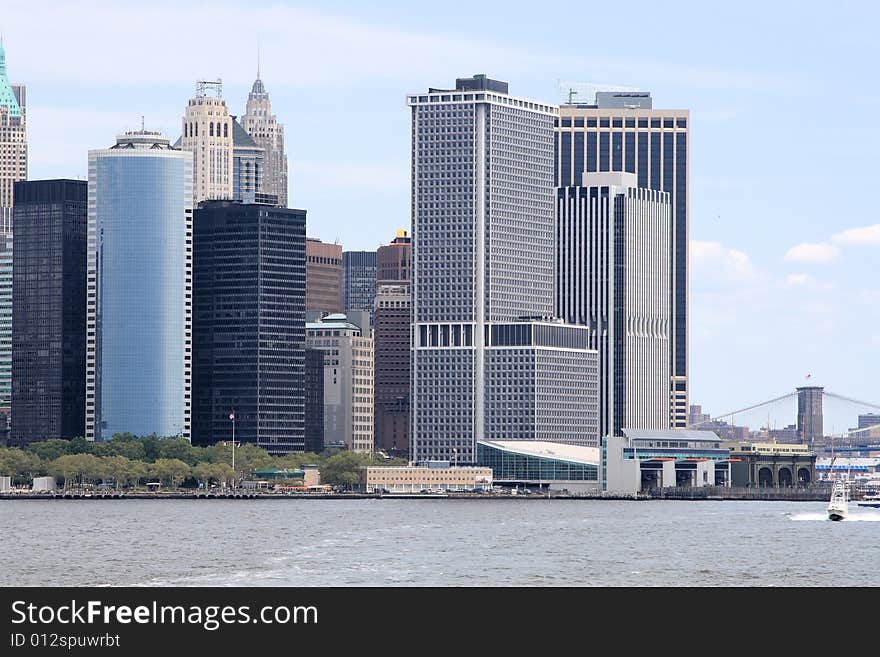 Panoramic view of the New York City skyline. Panoramic view of the New York City skyline