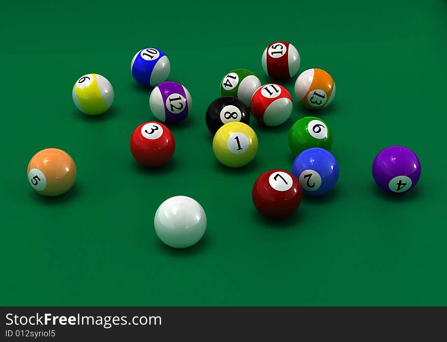 This is billiard balls. Usable for catalogue or sports journals.