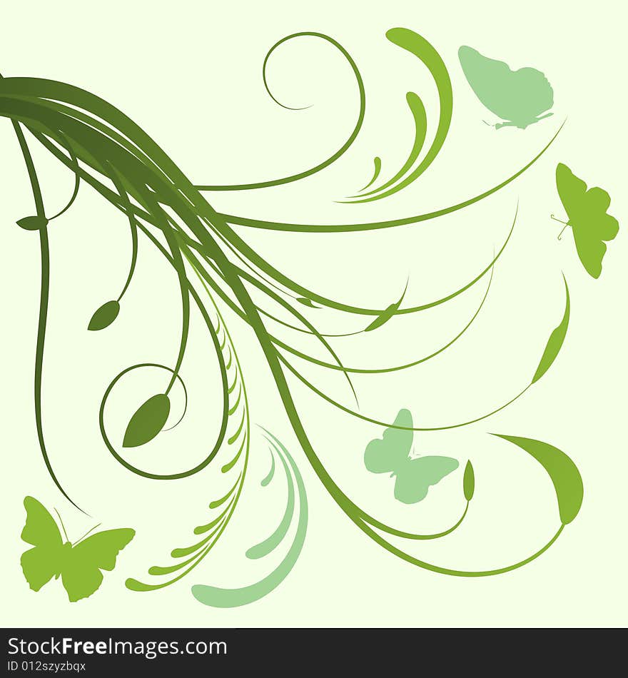 Abstract floral background, vector illustration