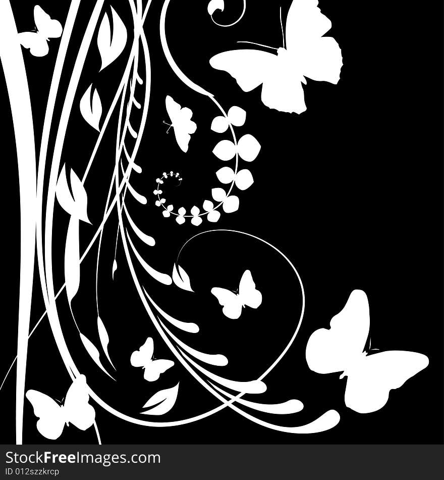 Abstract floral background, vector illustration