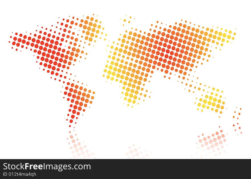 Vector illustration of world map. Vector illustration of world map