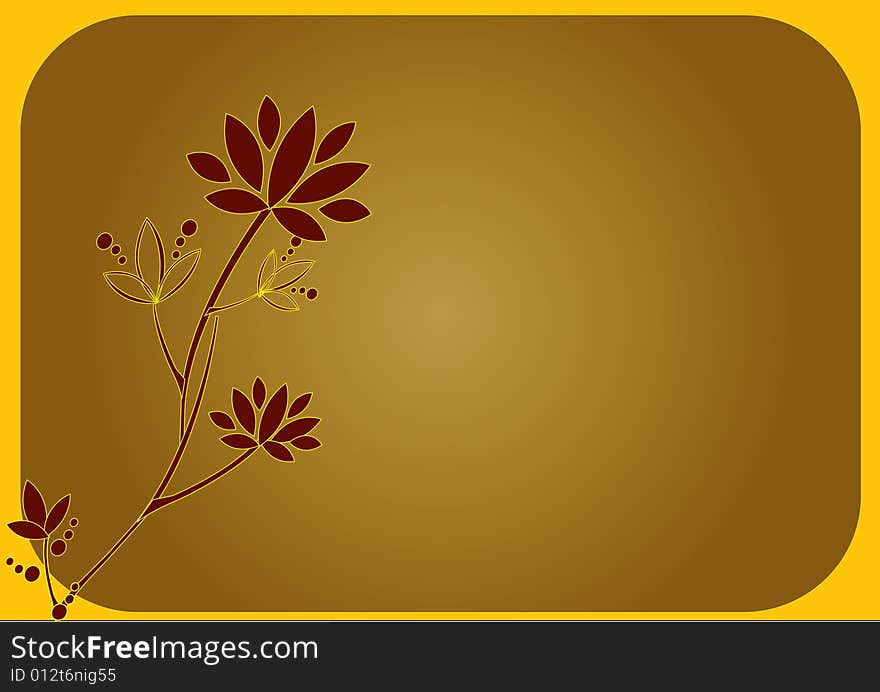 A flora in a golden background