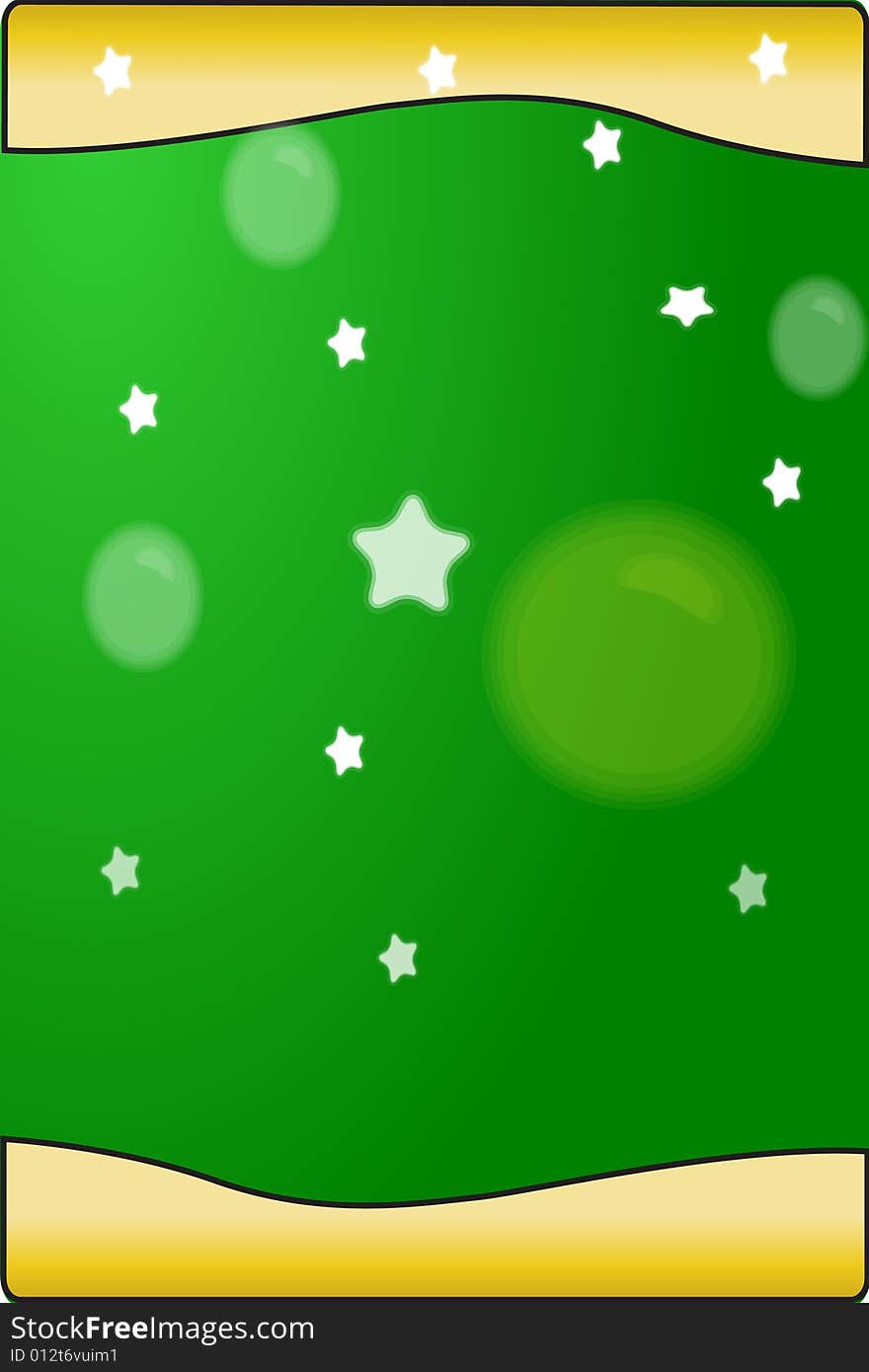 A clan of stars in a green background. A clan of stars in a green background