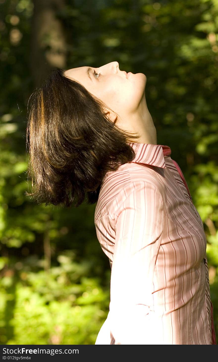 Woman Looking Upwards